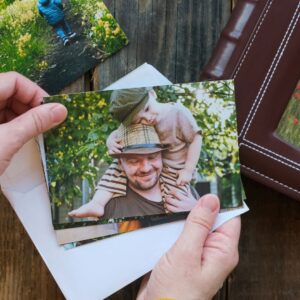 looking at photos