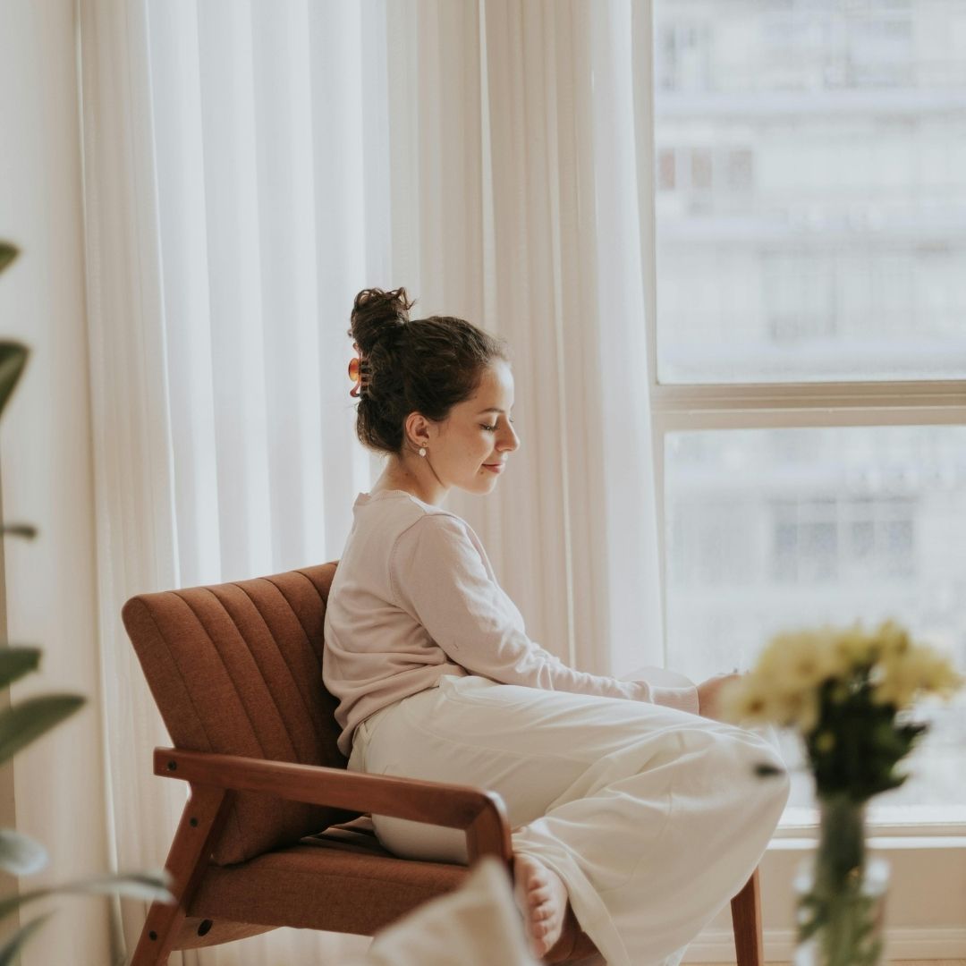 woman relaxing at home