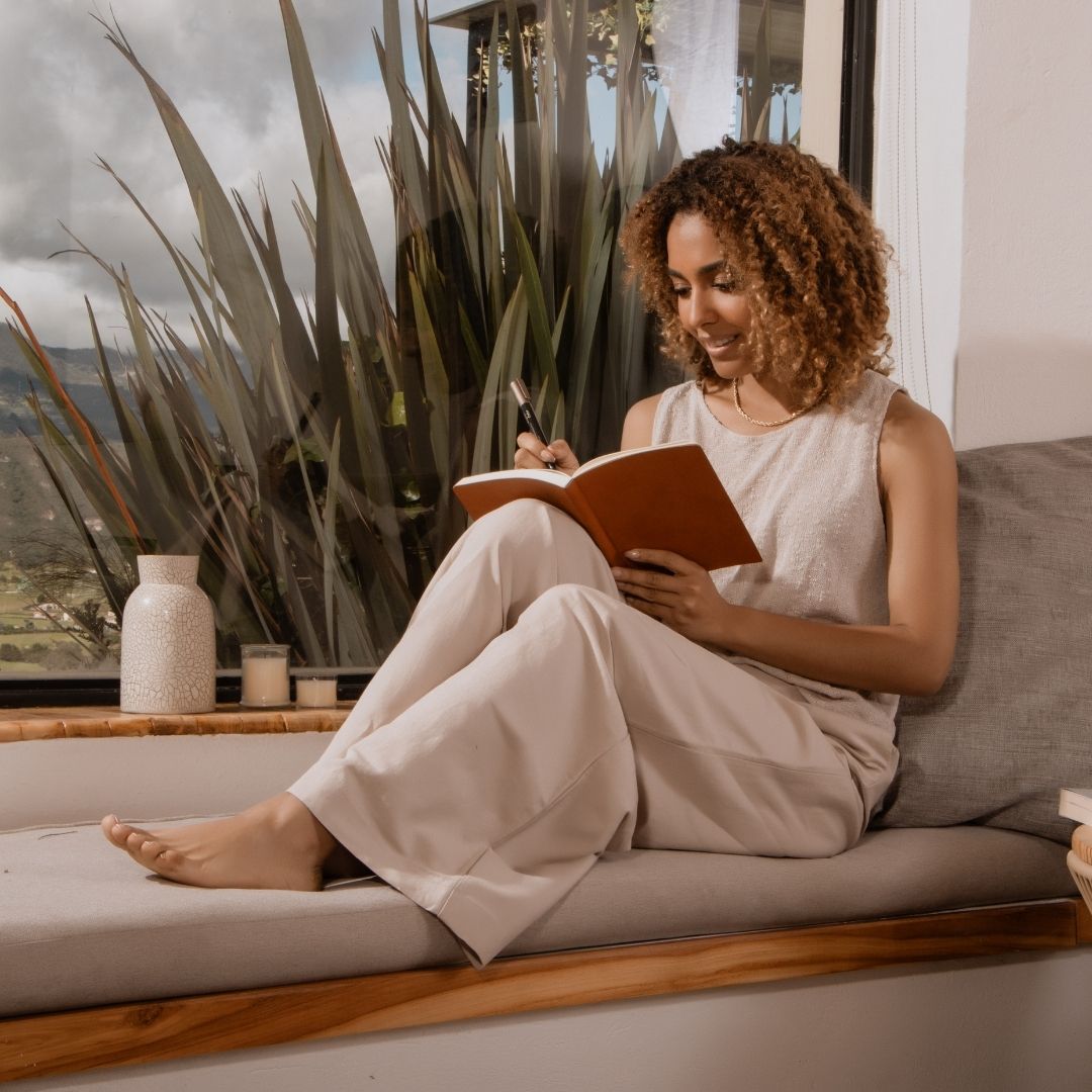 woman reading a book